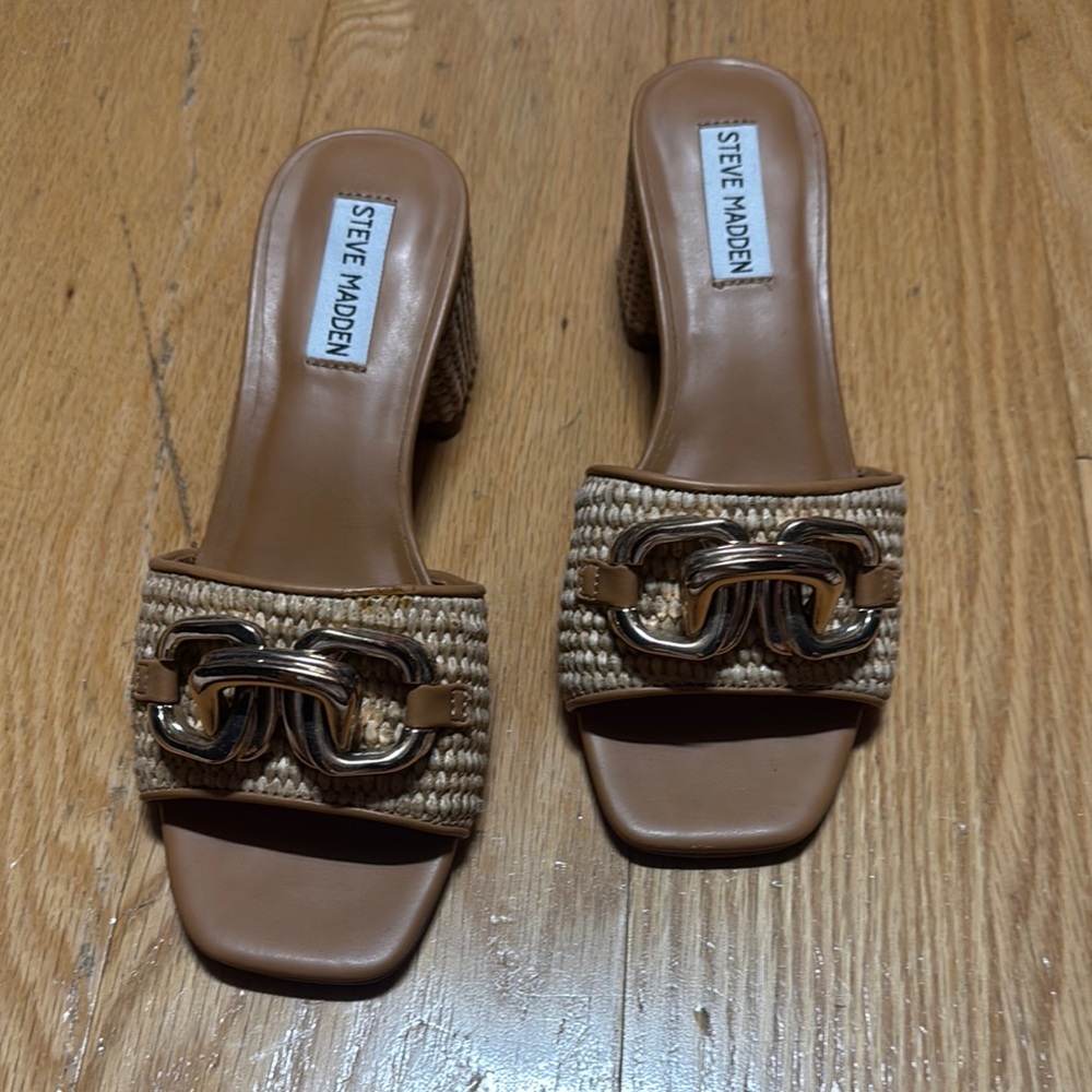 Steve Madden Tan Mules with Suede Finish